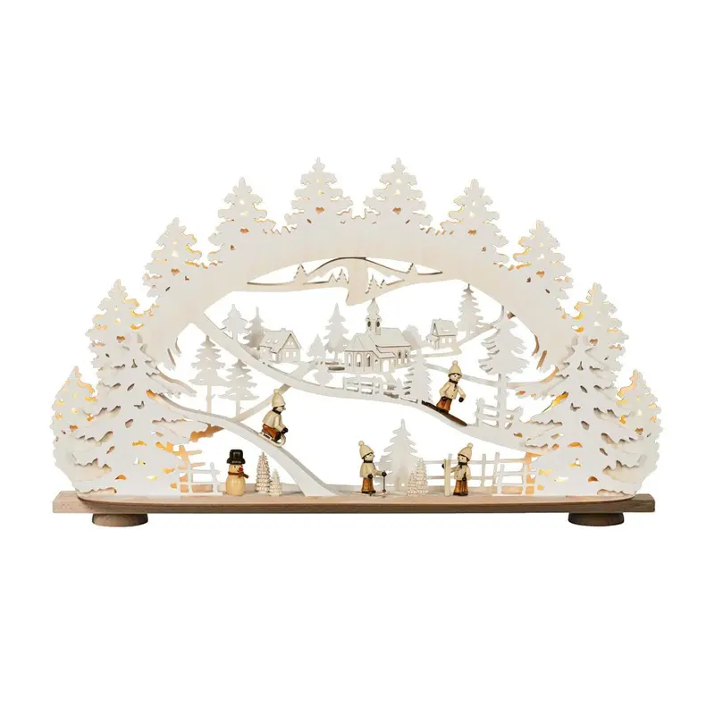 LED Schwibbogen "Wintertraum" mit Figuren und Raureifeffekt, 68,5 cm