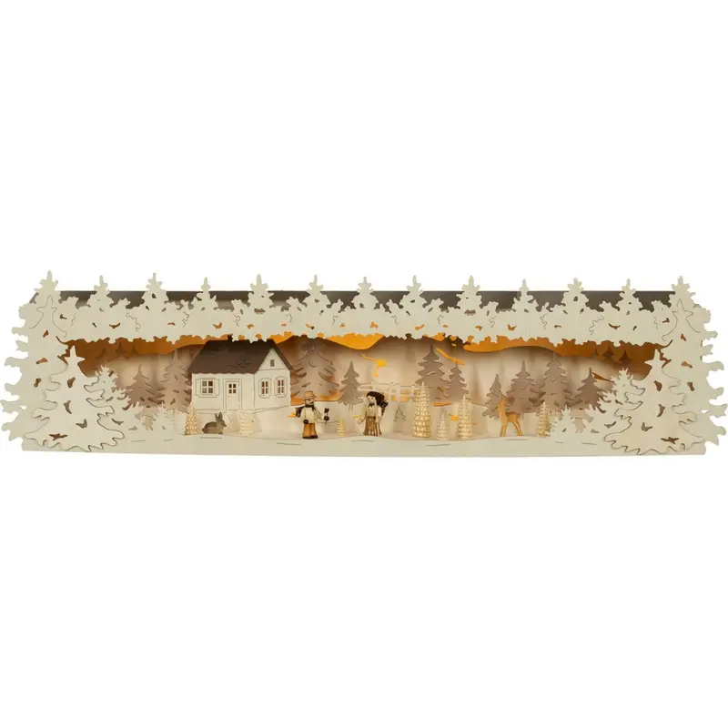 LED Schwibbogenerhöhung "Vor dem Waldhaus" 76,5 cm