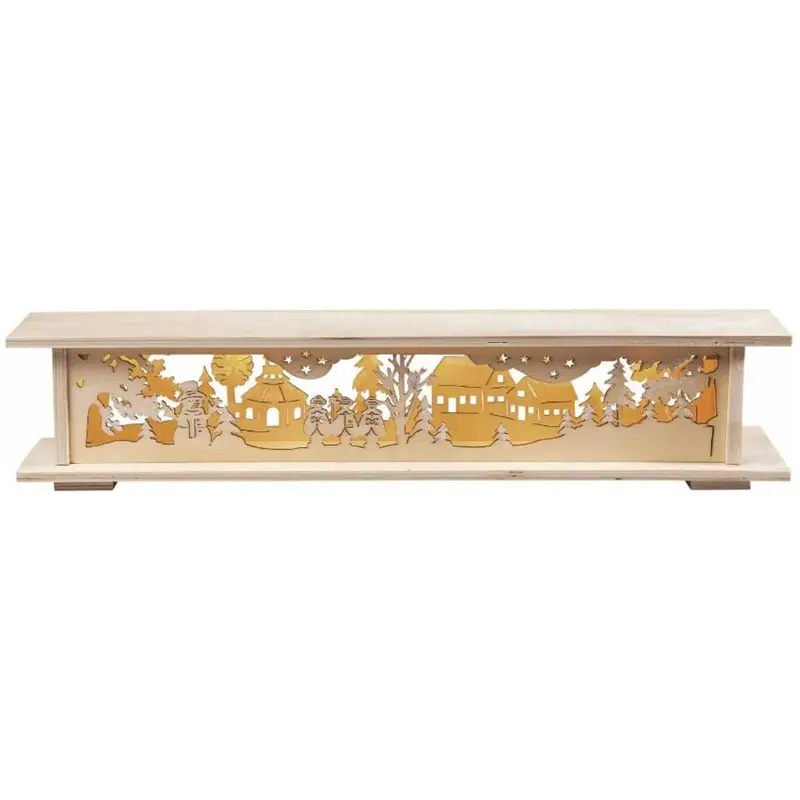 LED Sockel für Lichterbögen "Seiffener Kirche", natur, 57 cm