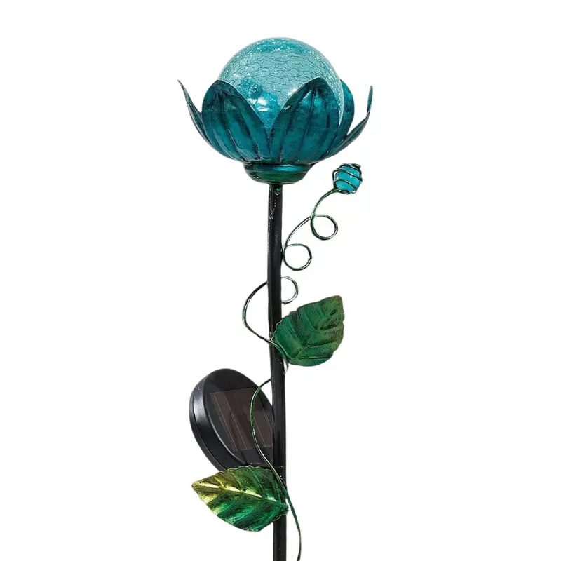 LED Solar-Gartenstecker "Blume", Blau, 57 cm
