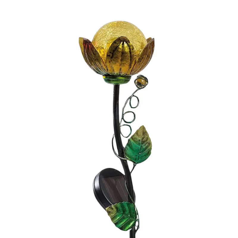 LED Solar-Gartenstecker "Blume", Gelb, 57 cm