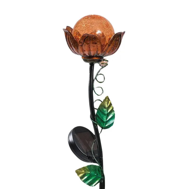 LED Solar-Gartenstecker "Blume", Orange, 57 cm