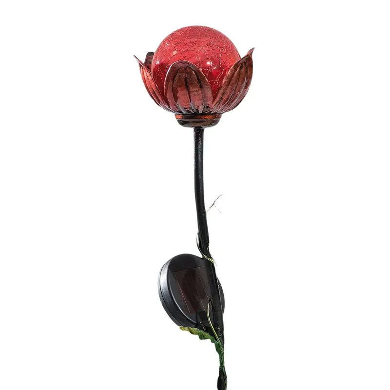 LED Solar-Gartenstecker "Blume", Rot, 57 cm