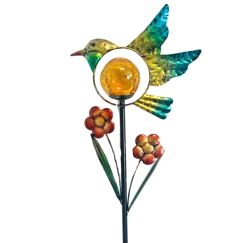 LED Solar-Gartenstecker "Vogel", Gelb, 87 cm