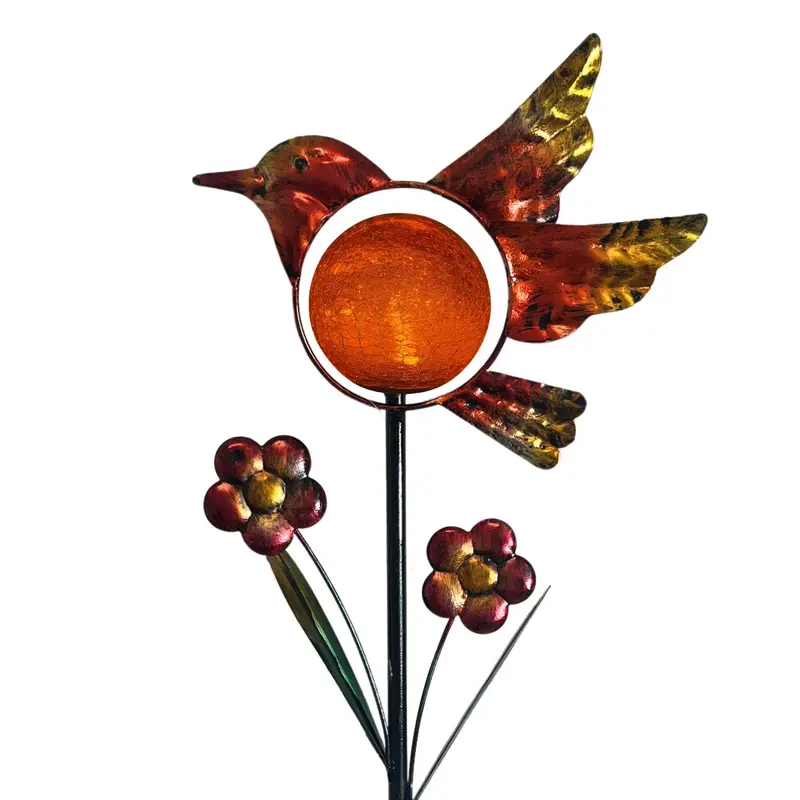 LED Solar-Gartenstecker "Vogel", Orange, 87 cm