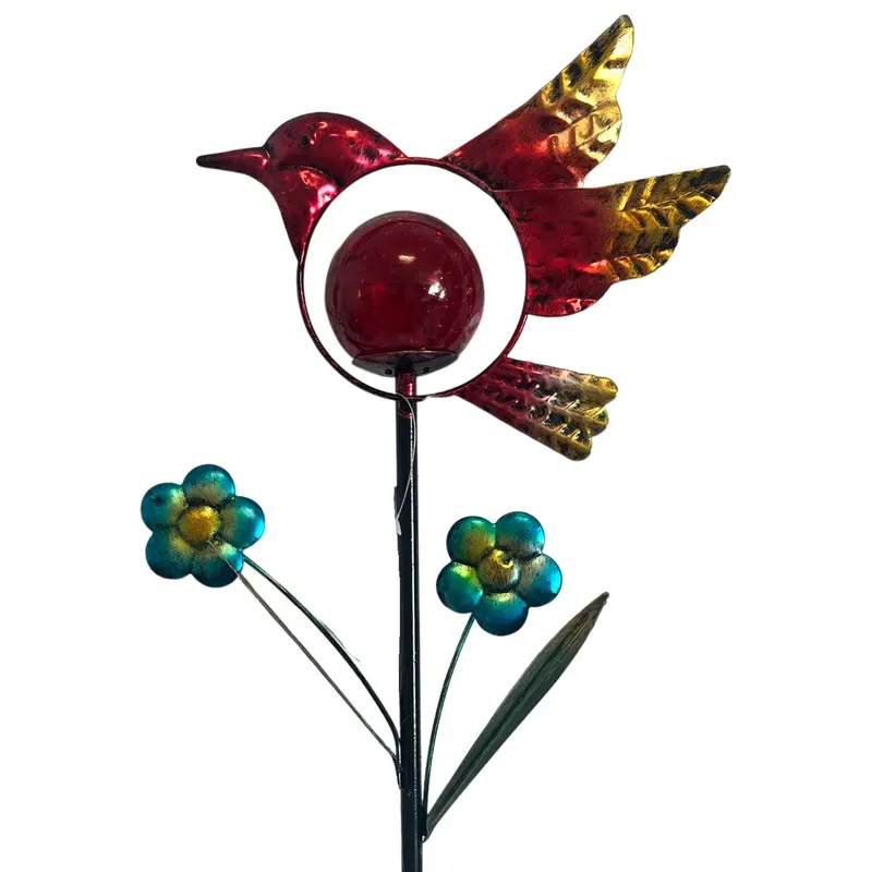 LED Solar-Gartenstecker "Vogel", Rot, 87 cm