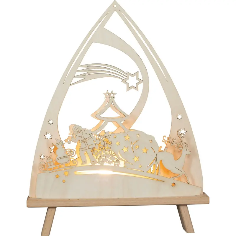 LED Standleuchte "Weihnachtsmann und Geschenkesack"