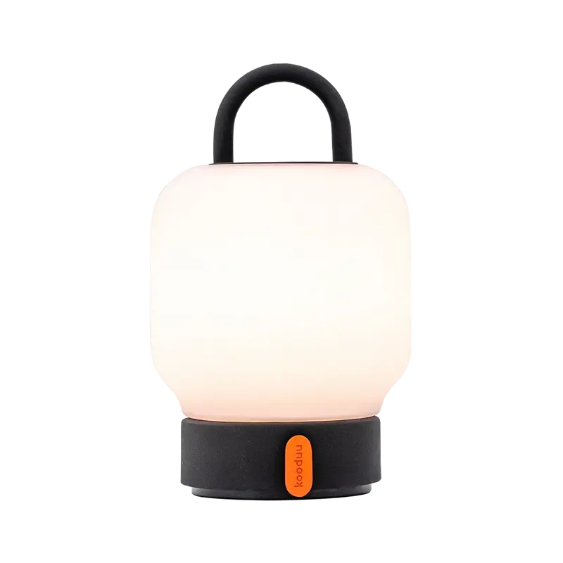 LED-Tischleuchte in Anthrazit mit dimmbarer, diffuser Beleuchtung, tragbarem Griff und wiederaufladbarem Akku – Loome | Kooduu