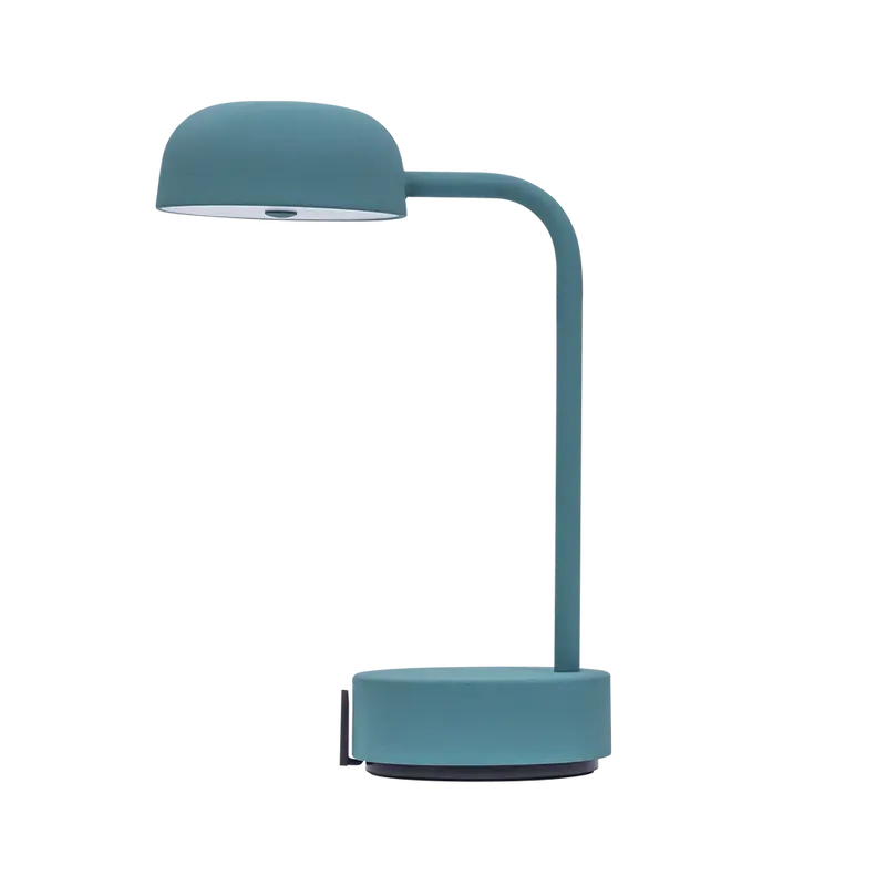 LED-Tischleuchte in Smoky Teal mit dimmbarer Beleuchtung, kabellosem Design und wiederaufladbarem Akku – Fokus | Kooduu