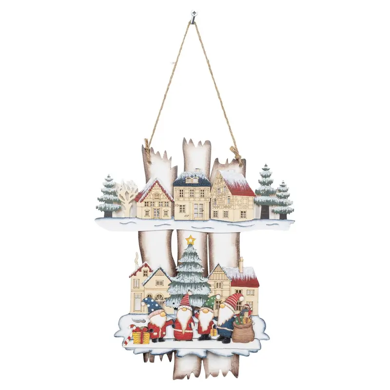 LED Weihnachtsdekoration "Wichtelweihnacht" mit Timer, farbig, 36 cm