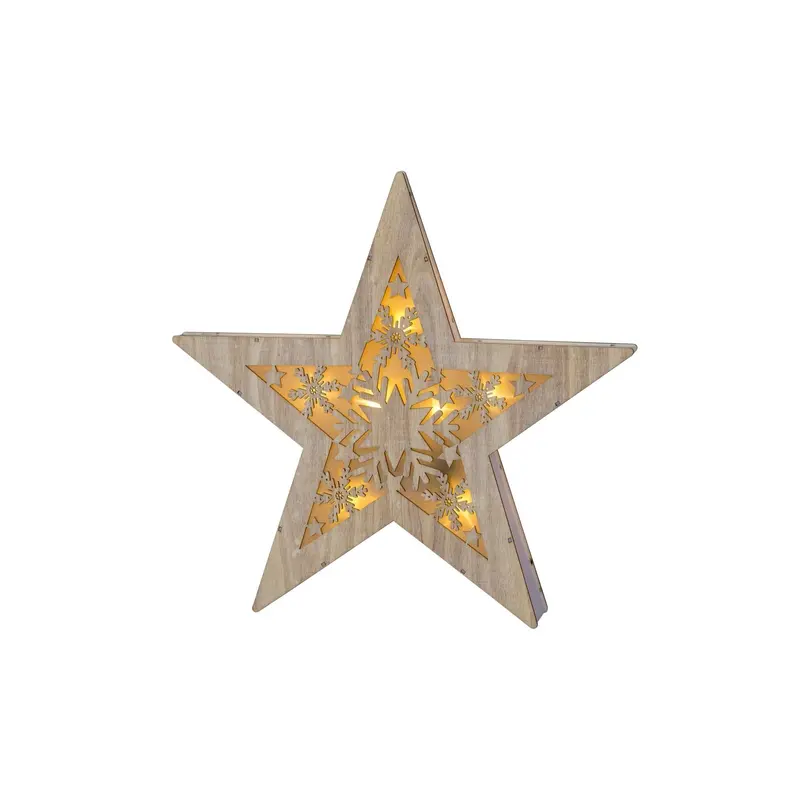 LED Weihnachtsstern "Schneeflocke" mit Timer, natur, 35 cm