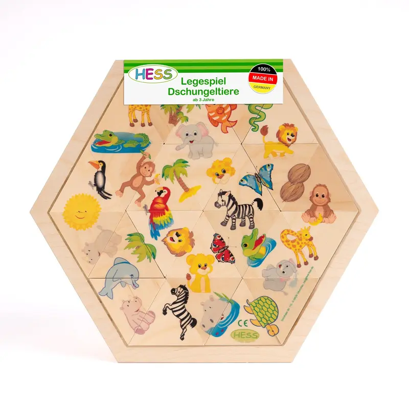 Legespiel "Dschungel", farbig bedruckt, 24-teilig