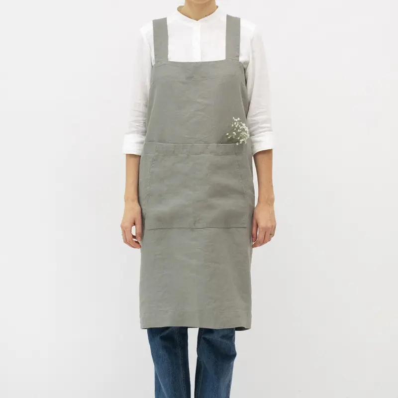 Leinenschürze PINAFORE in japanischem Stil