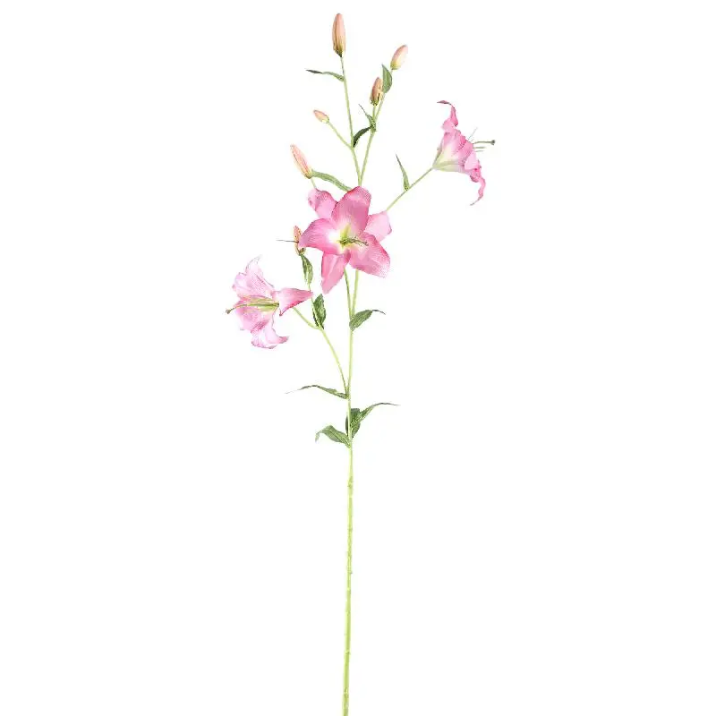 Lilienblume – Violetter Lilienzweig mit Knospen und Blättern aus Polyester, Eisen und PE-Kunststoff | PTMD