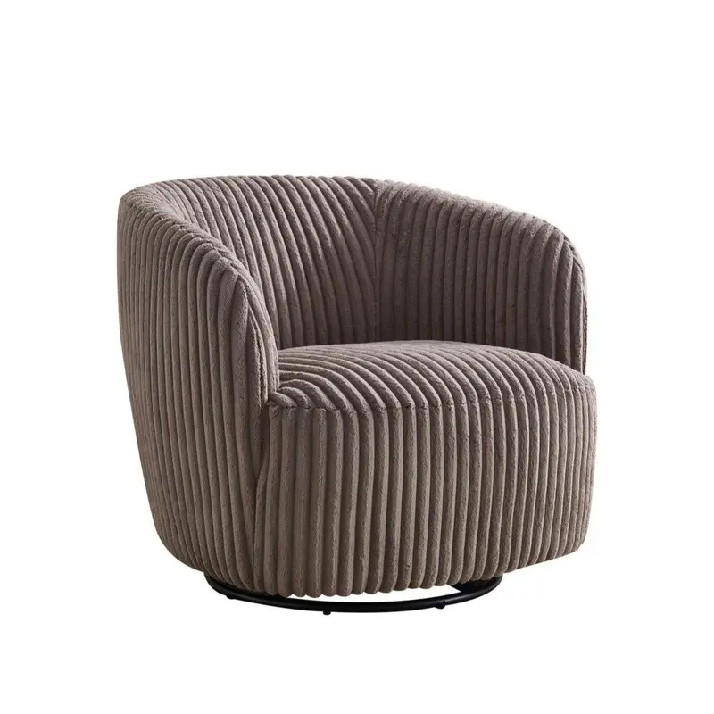 Loungesessel Alma aus Kord drehbar - Taupe