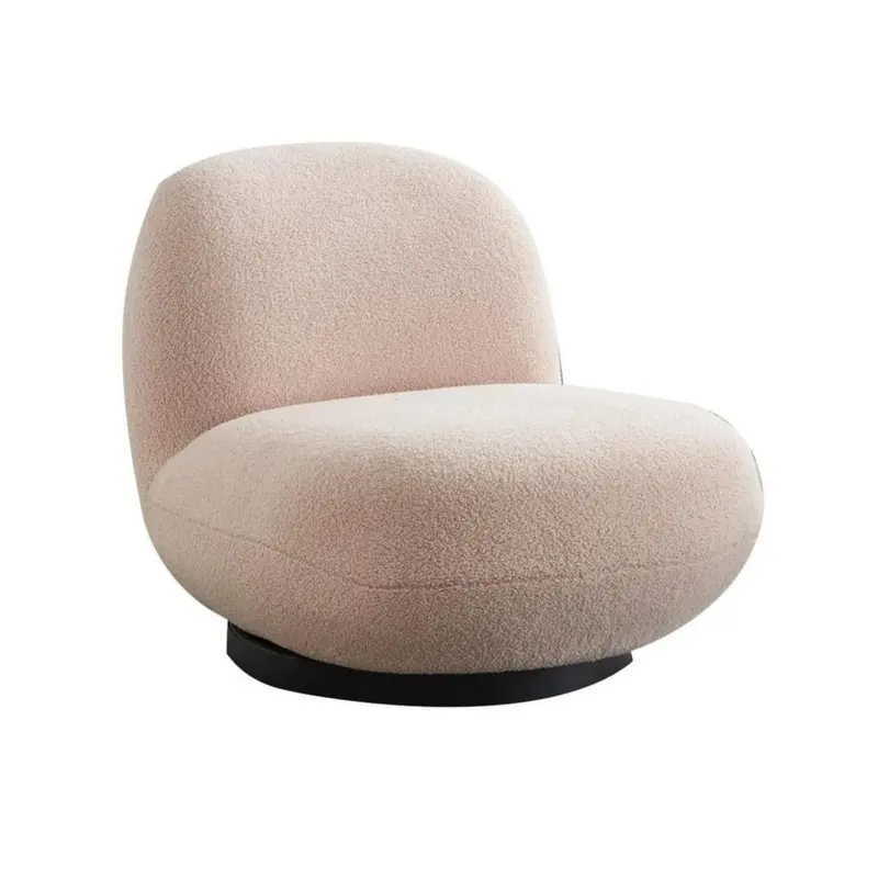 Loungesessel Emma aus Teddy Bouclé drehbar - Beige