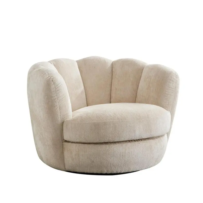 Loungesessel Julia drehbar aus Chenille - Beige