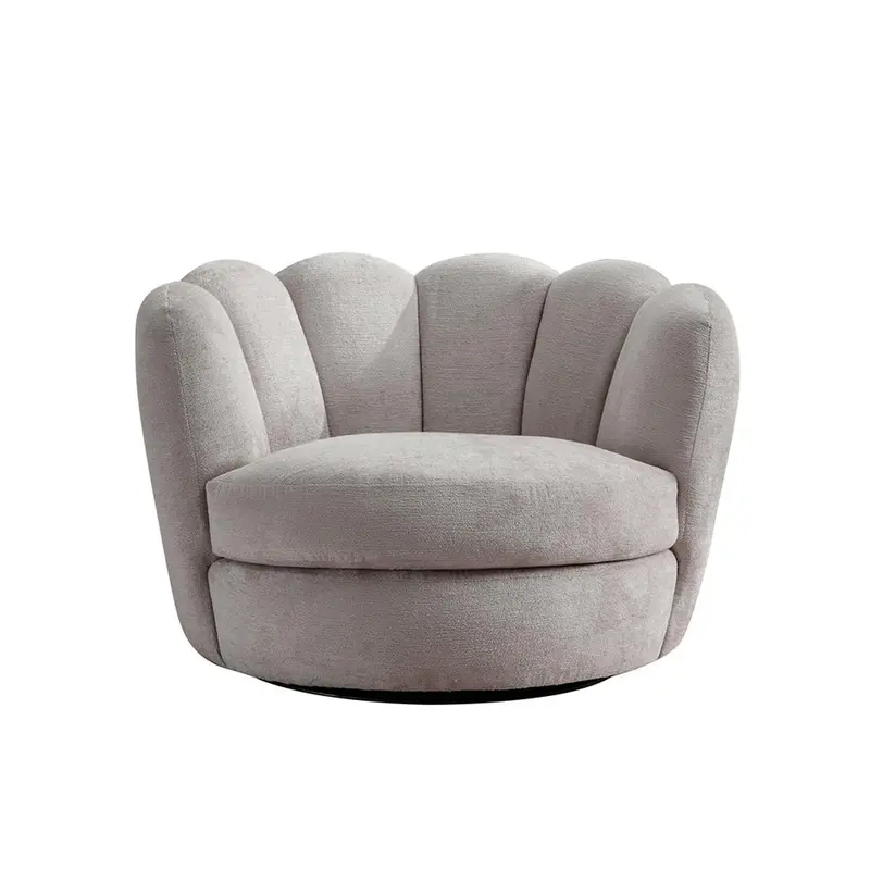 Loungesessel Julia drehbar aus Chenille - Grau