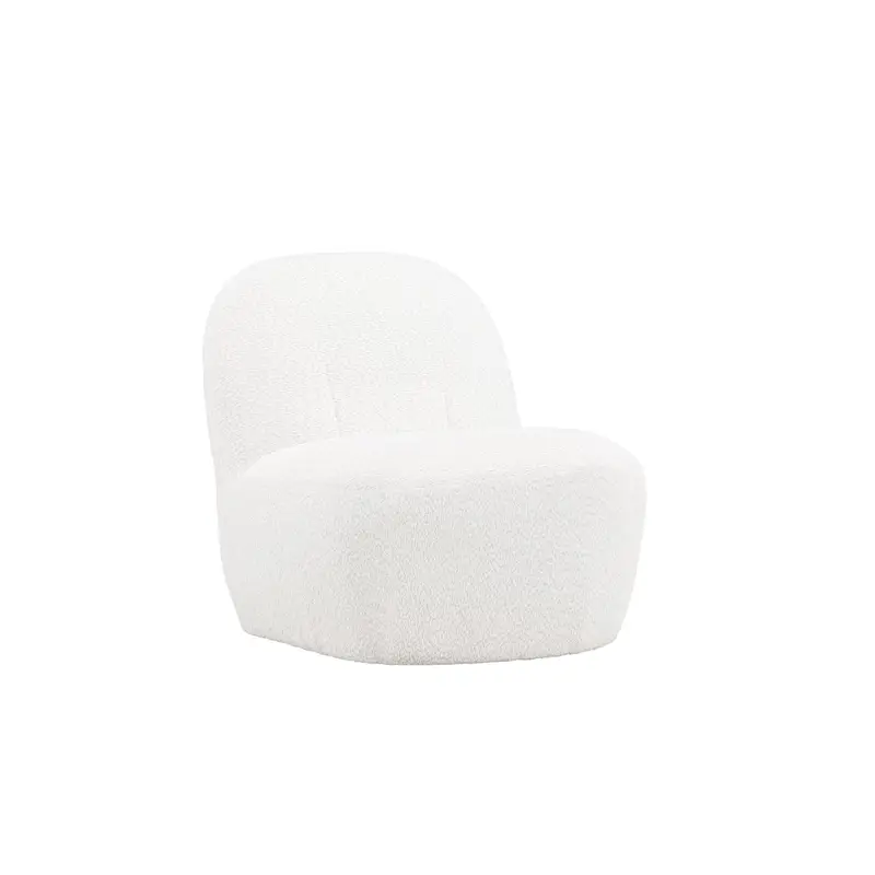 Loungesessel Mahla aus Teddy Bouclé - Weiß