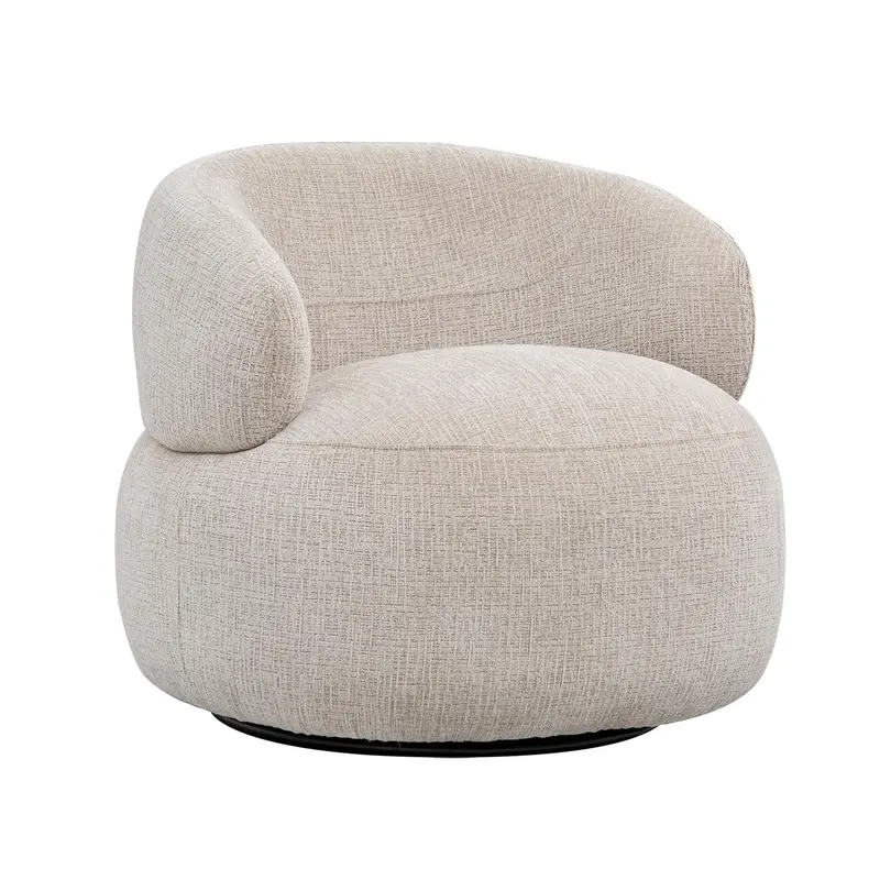 Loungesessel Max drehbar aus Chenille - Beige