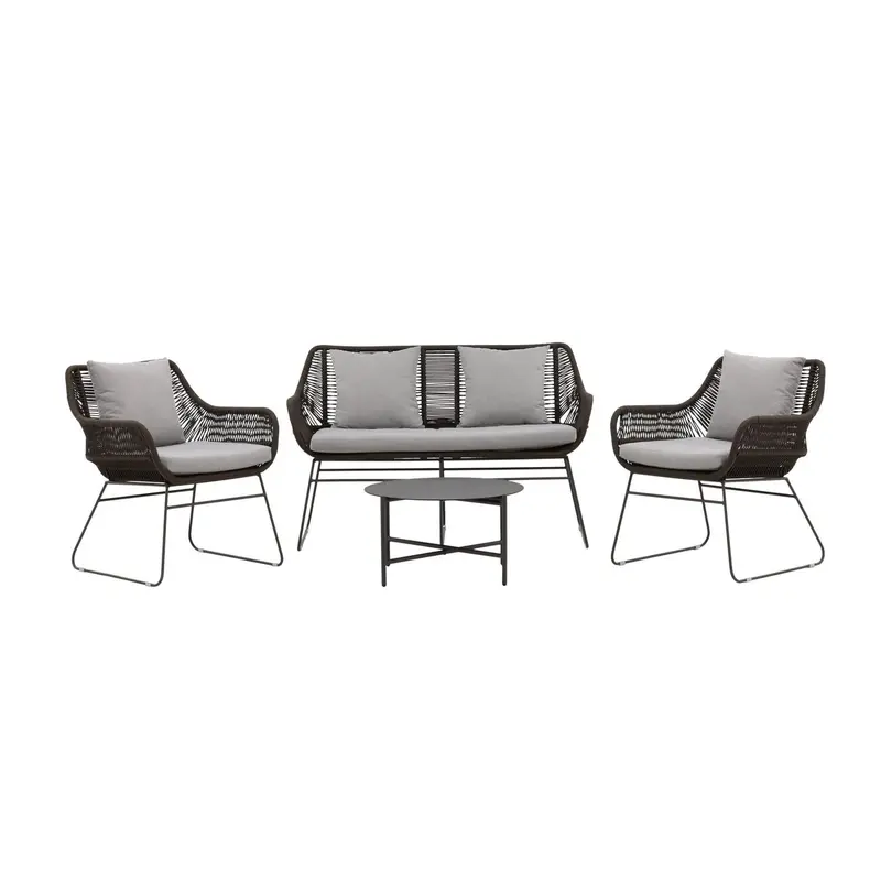 Loungeset Davao aus Metall - Grau