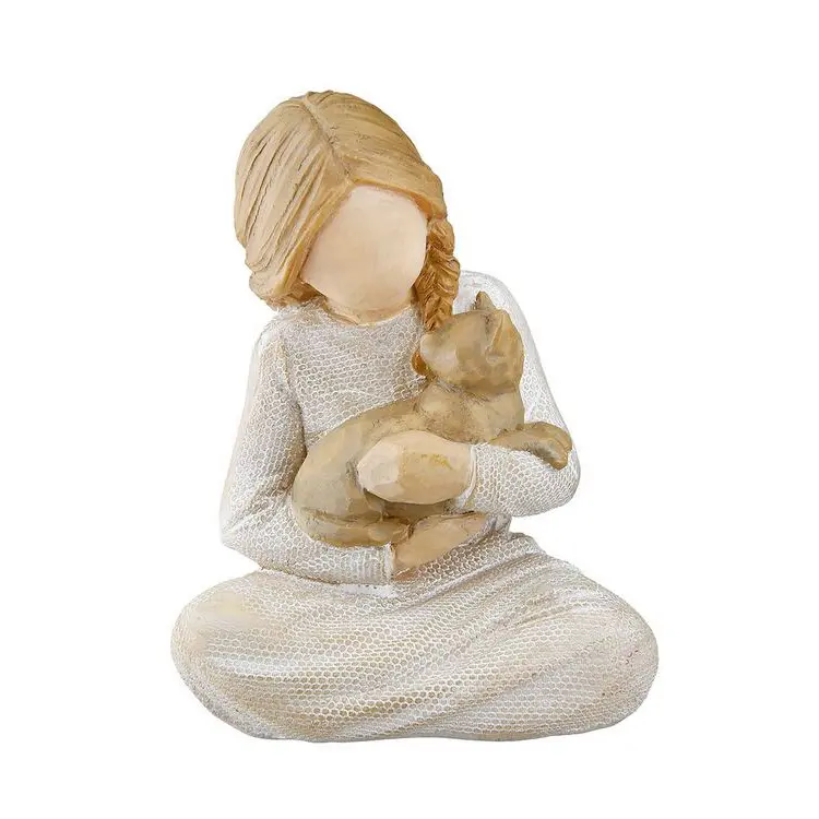 Mädchenfigur mit Katze "Verbundenheit"
