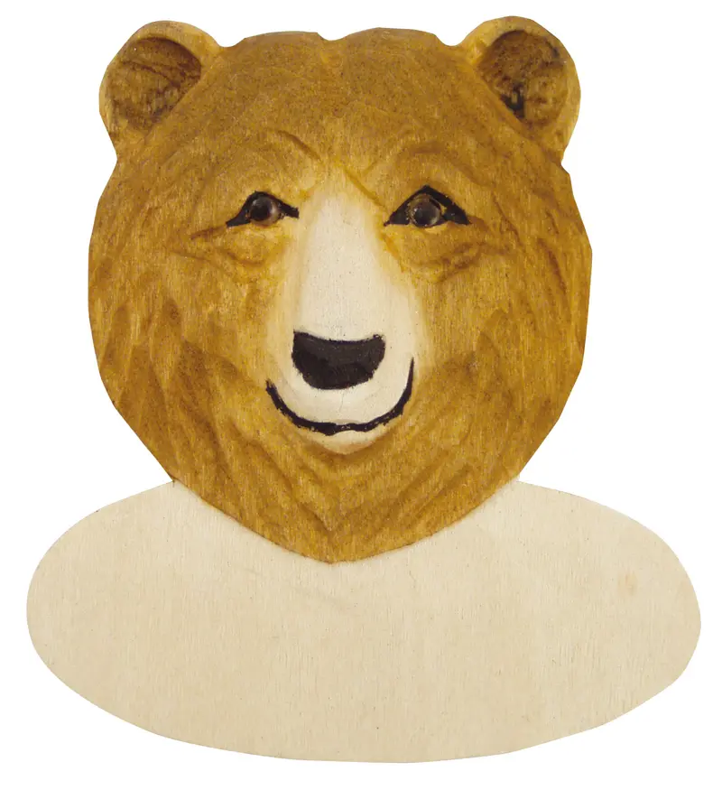 Magnet Bär aus Holz mit Gravurfeld Nr. 4204