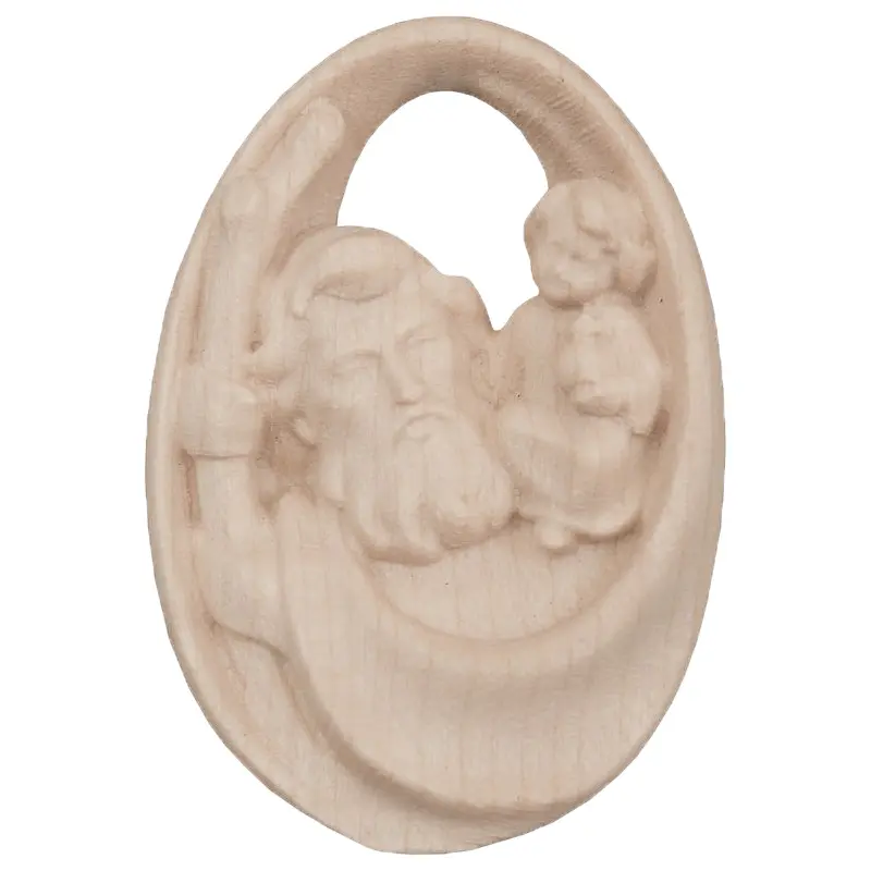 Magnet Christopherus aus Ahornholz geschnitzt