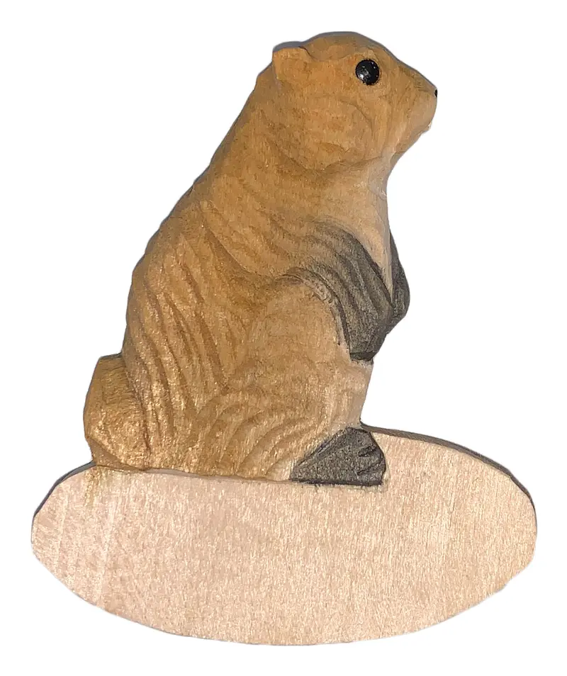 Magnet Murmeltier aus Holz mit Gravurfeld Nr. 4200