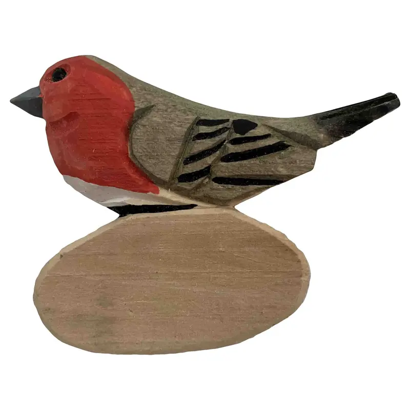 Magnet Rotkehlchen aus Holz mit Gravurfeld