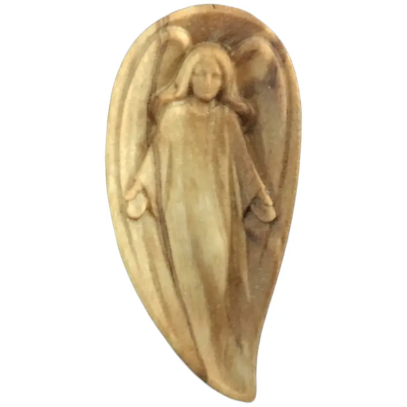 Magnet Schutzengel aus Olivenholz geschnitzt