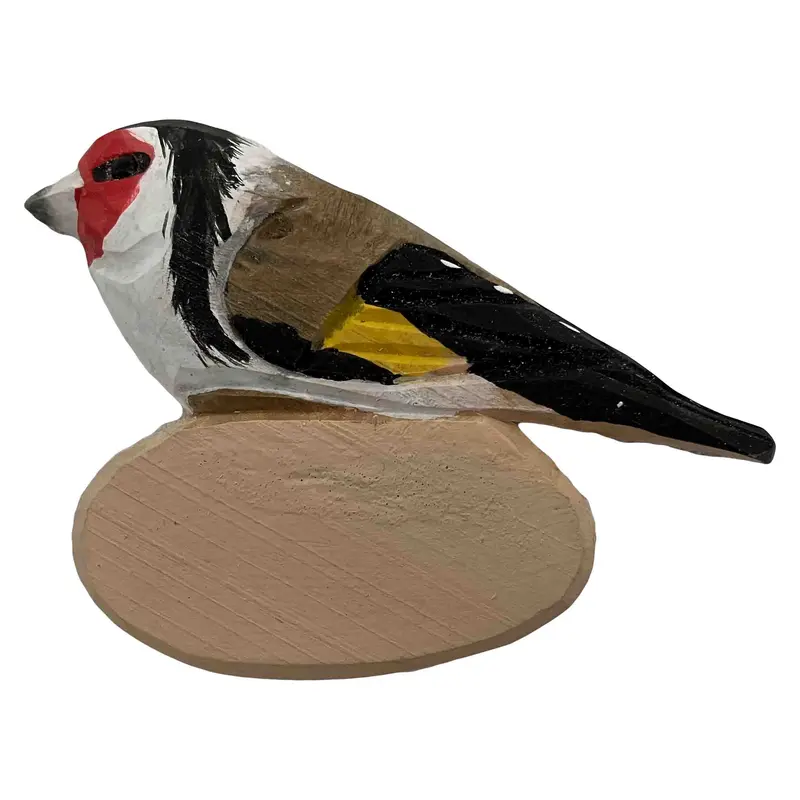 Magnet Stieglitz aus Holz mit Gravurfeld