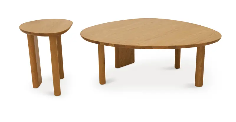 Mandel Doppel-Couchtisch-Set Groß