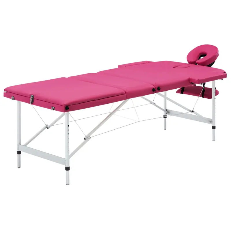 Massageliege Klappbar 3-Zonen mit Aluminiumgestell