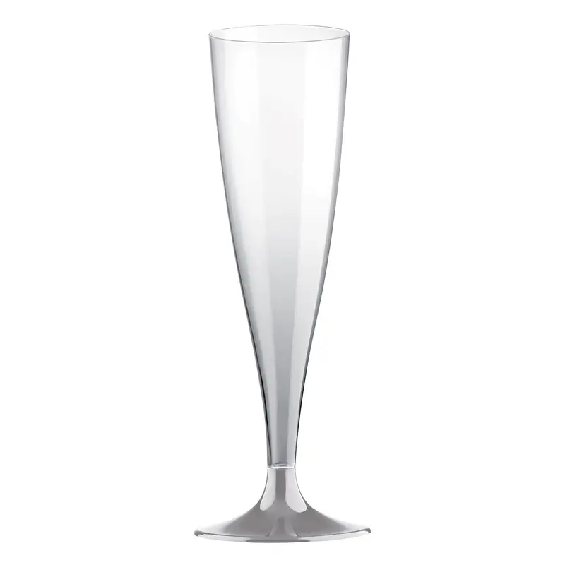 Mehrweg Sektgläser 140ml 10Stk. Fuß grau