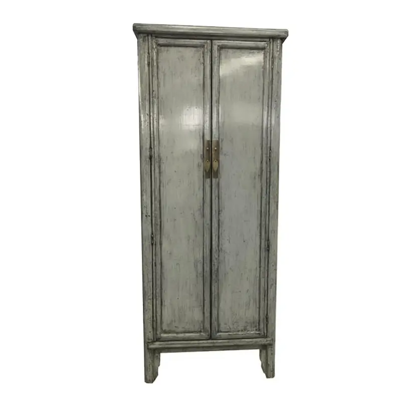 Mehrzweckschrank Marie Elise 220cm aus Massivholz - Graugrün