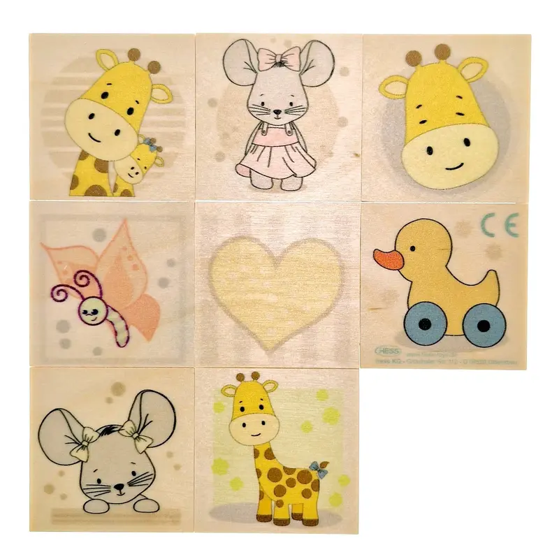 Memo "Giraffe und Maus", farbig, 28-teilig