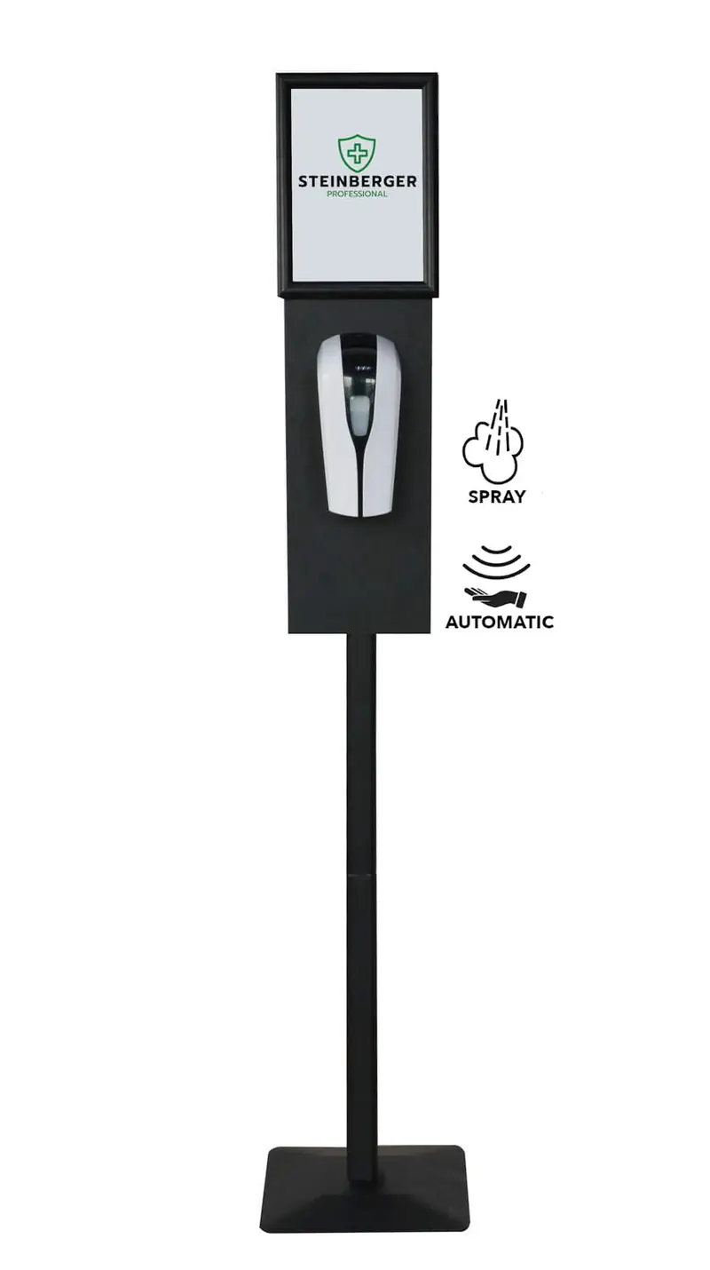 Messetheke Handdesinfektionsstation - Meteor (schwarz) für Messe und Promotion