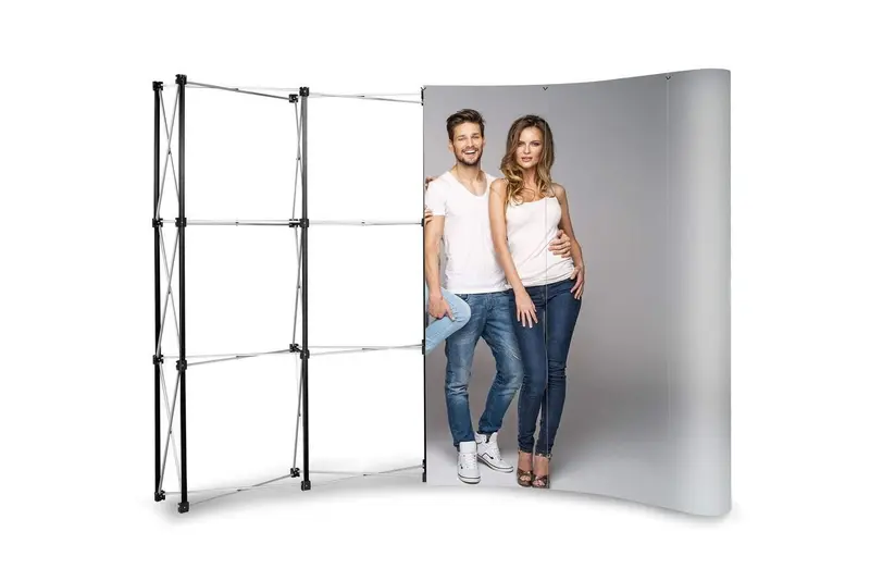 Messewand Pop-Up gebogen 3 x 4 im Karton