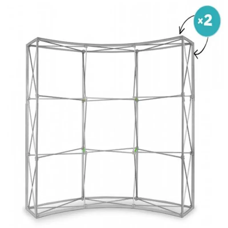 Messewand Preston Pop-Up gebogen 3 x 3