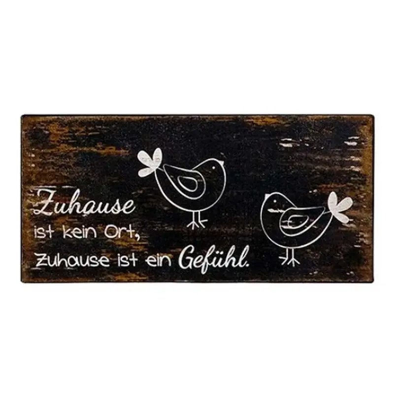 Metallschild 21x10cm "Zuhause ist kein Ort, Zuhause ist ein Gefühl"