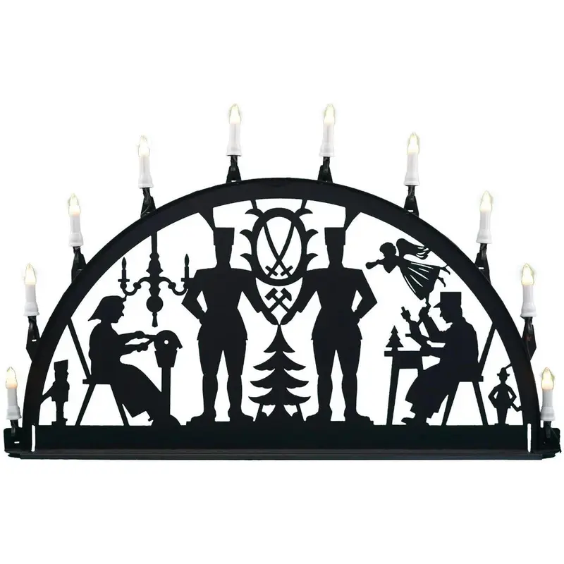 Metallschwibbogen für Außen "Bergmann", schwarz, 100 cm