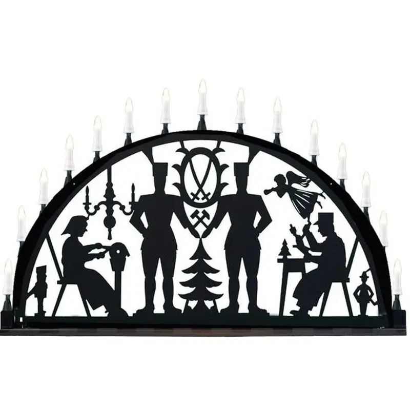 Metallschwibbogen für Außen "Bergmann", schwarz, 150 cm