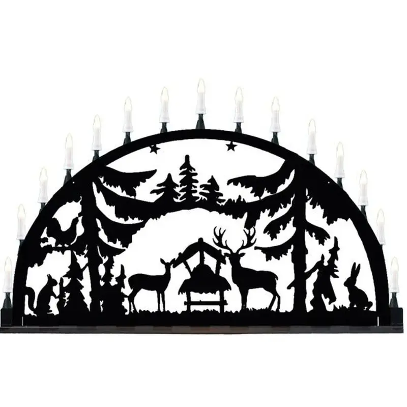 Metallschwibbogen für Außen "Wald", schwarz, 150 cm