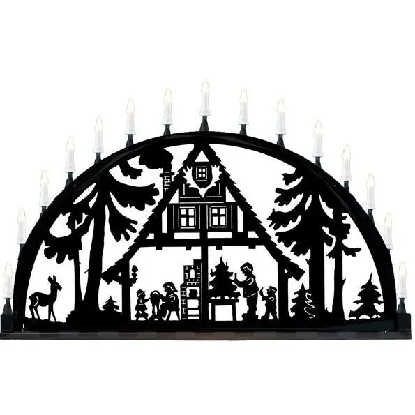 Metallschwibbogen für Außen "Waldhaus", schwarz, 150 cm