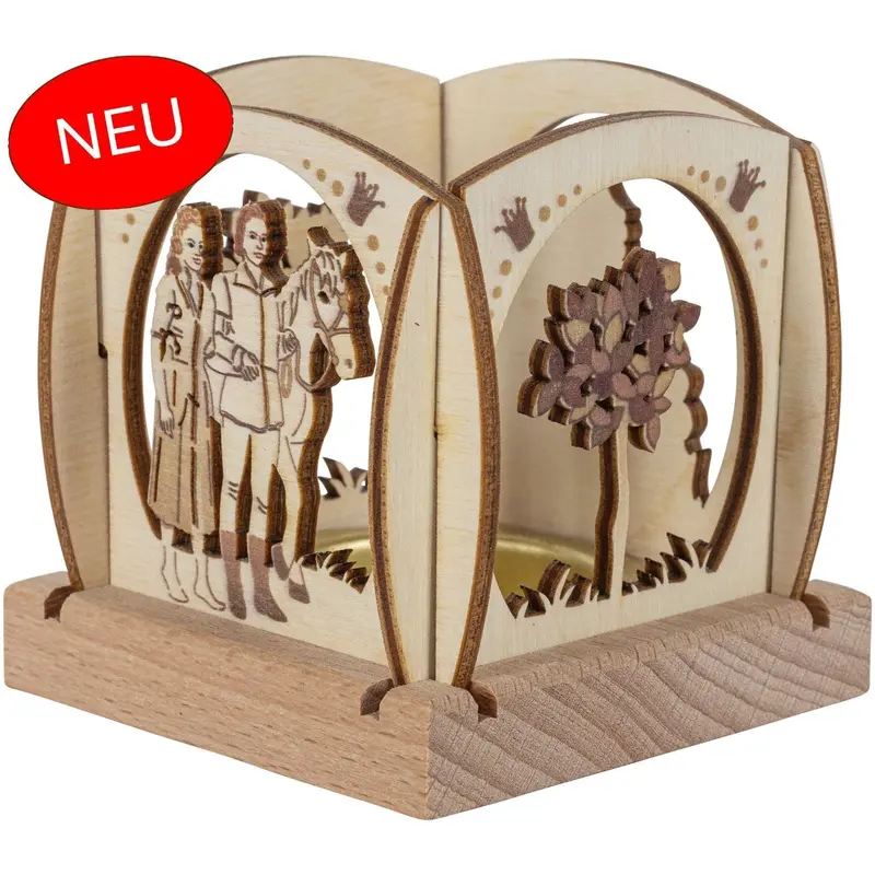 Mini - Kerzenhalter "Das singende, klingende Bäumchen®" für 1 Teelicht, einfarbig abgesetzt, 7 cm