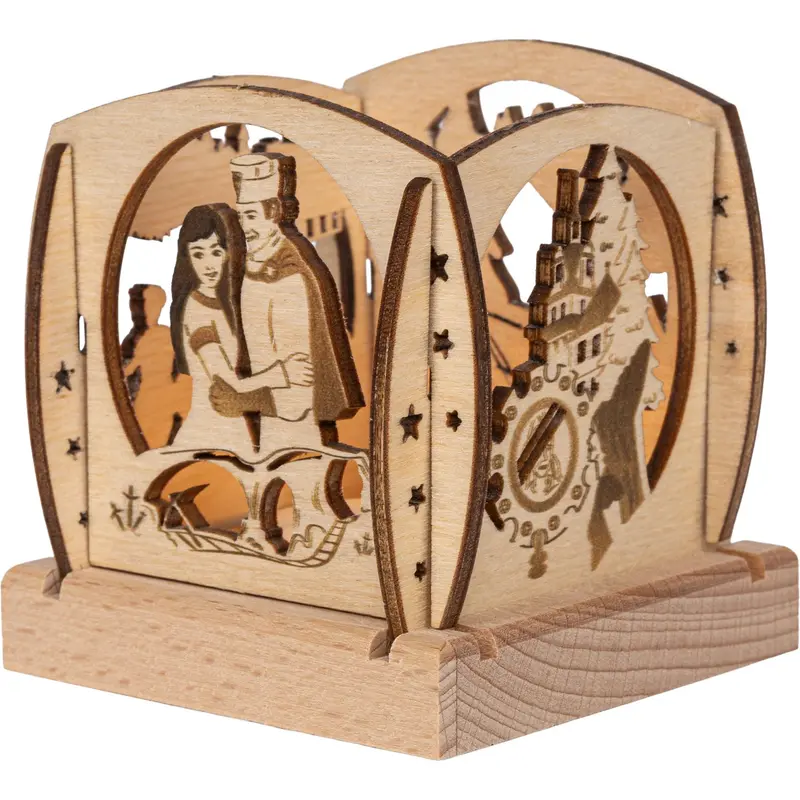 Mini - Kerzenhalter "DEFA-Schneewittchen" für 1 Teelicht, einfarbig abgesetzt, 7 cm