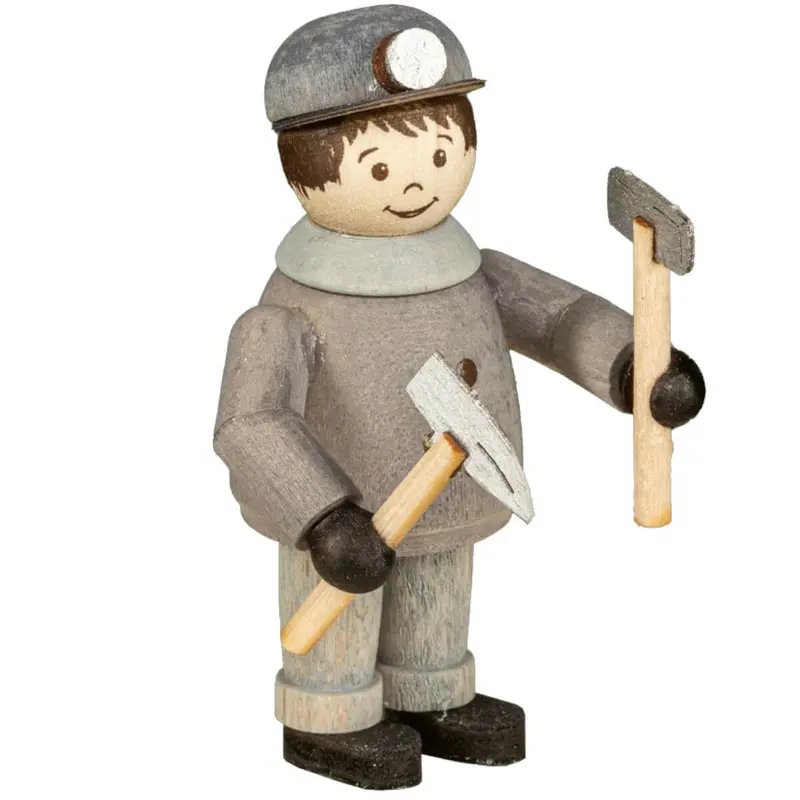 Miniatur Bergmann mit Hammer und Hacke, 5 cm