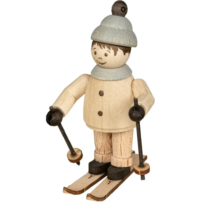 Miniatur Junge auf Ski, 5 cm