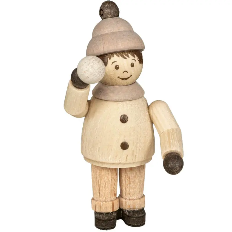 Miniatur Junge mit Schneeball, 5 cm